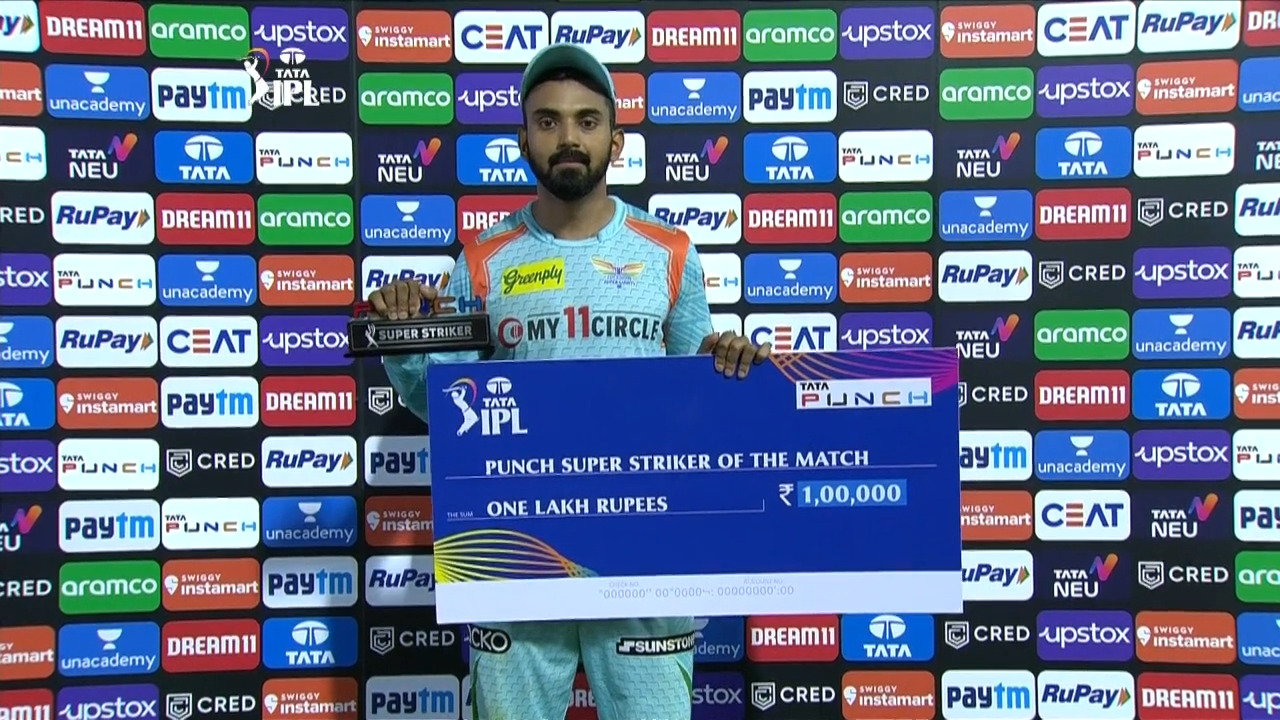 M37: LSG vs MI – Punch Super Striker Of The Match – K L Rahul
