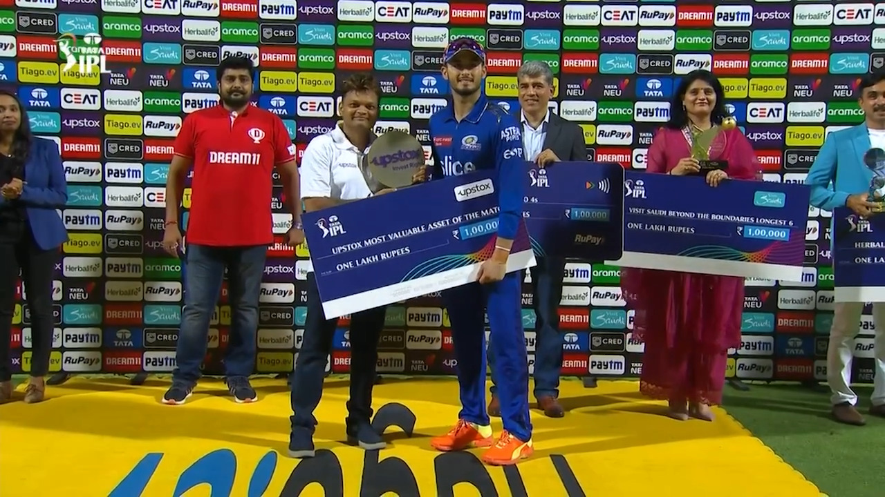 M49: CSK vs MI – Upstox most Valuable Asset of the Match – Nehal Wadera
