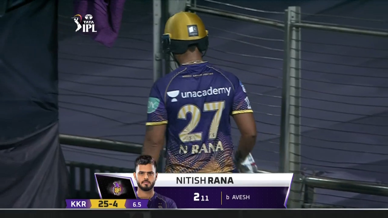 M53: LSG vs KKR – Nitish Rana Wicket background