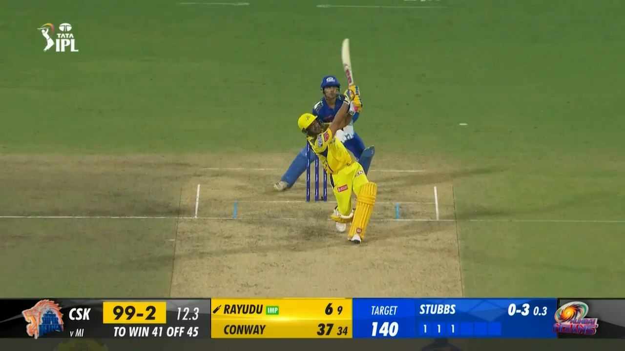 M49: CSK vs MI – Ambati Rayudu Six