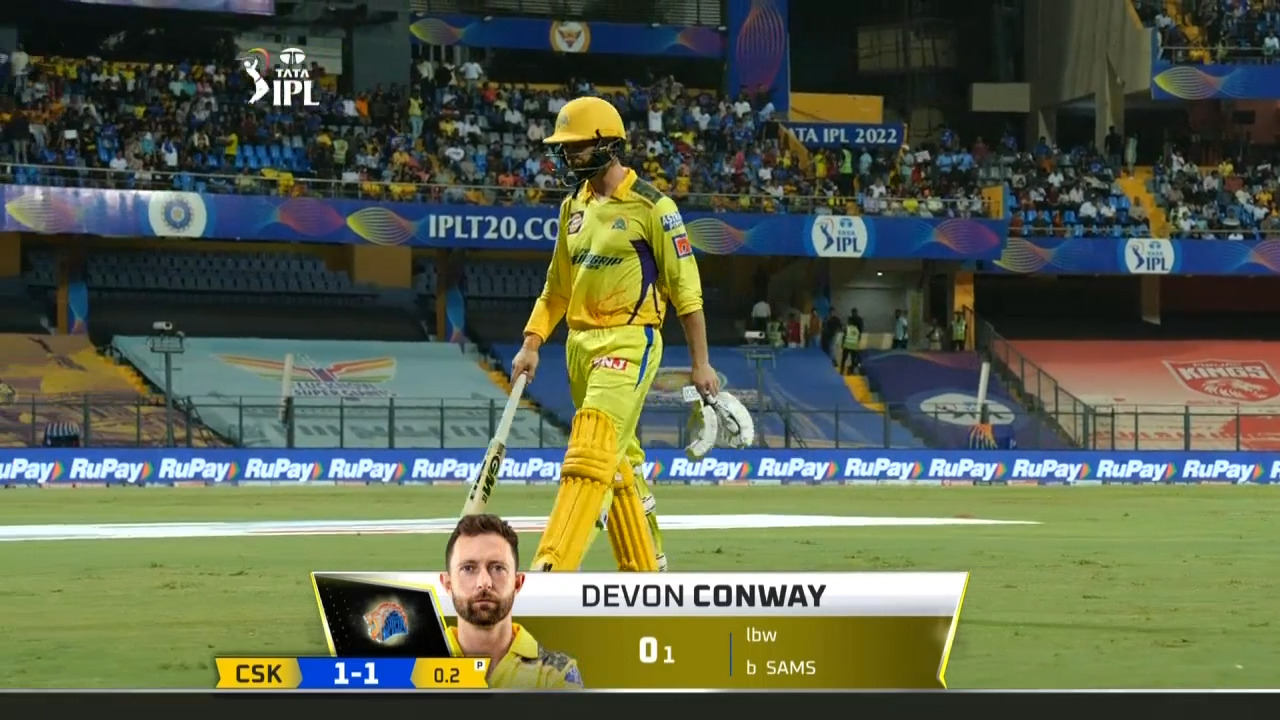 M59: CSK vs MI – Devon Conway Wicket background