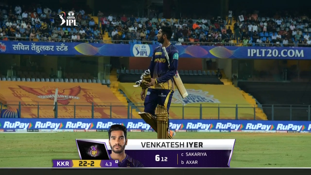 M41: DC vs KKR – Venkatesh Iyer Wicket