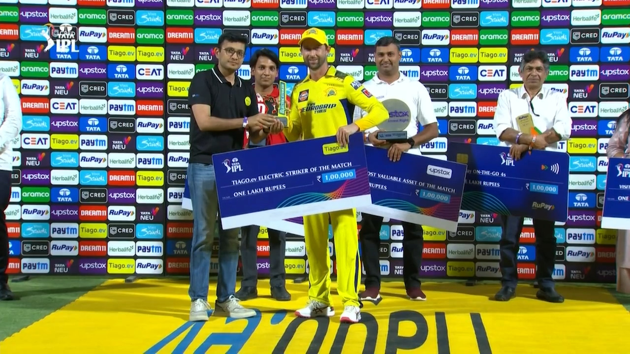 M67: DC vs CSK – TIAGO.ev Electric Striker of the Match – Devon Conway background