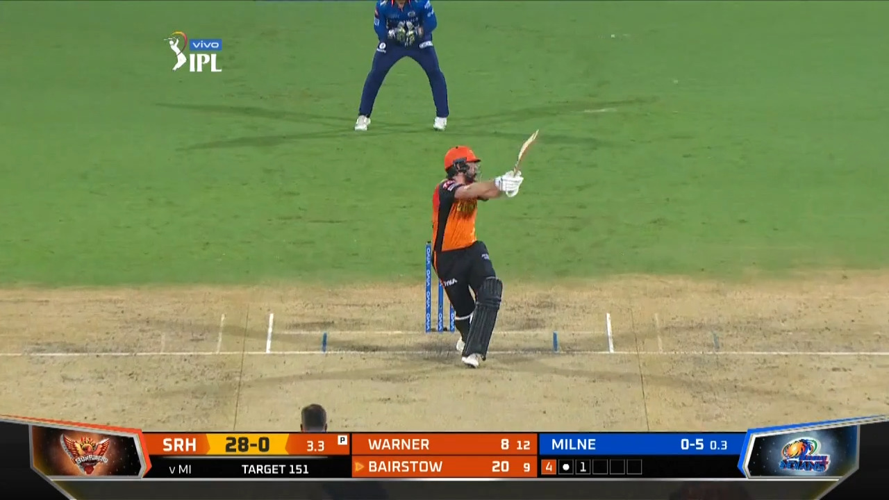 M09: MI vs SRH – Jonny Bairstow Six
