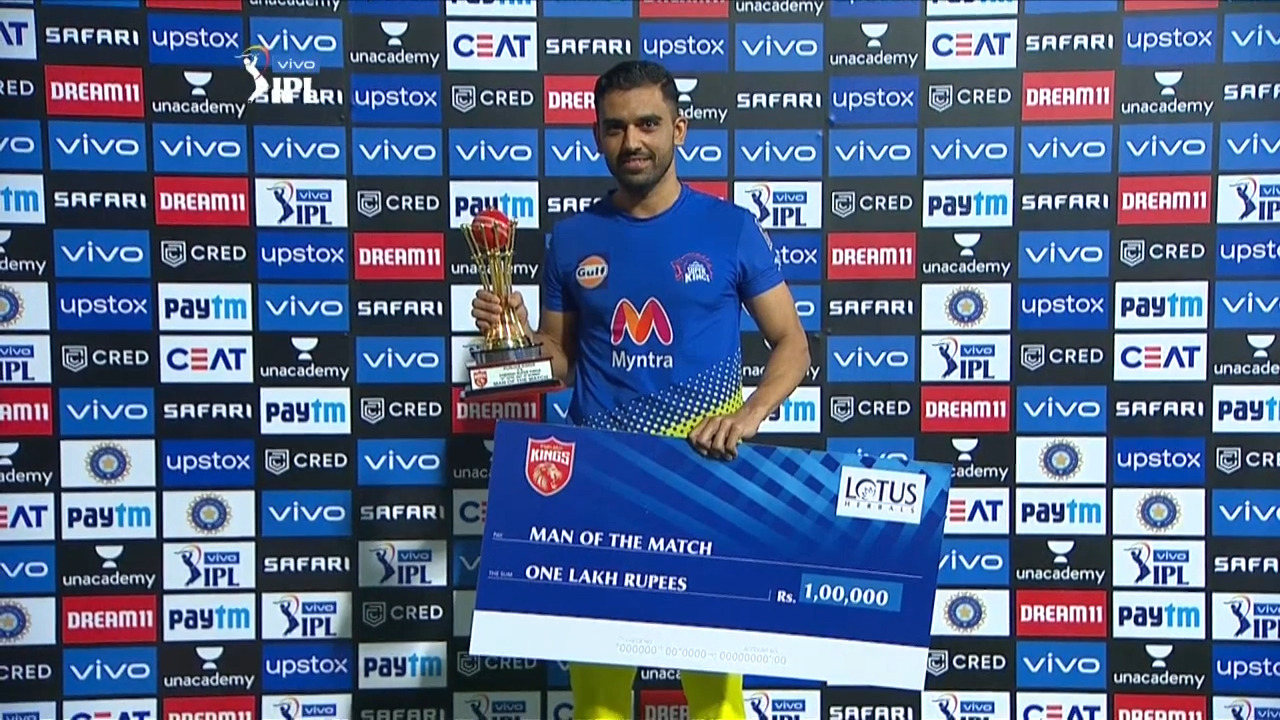 M08: PBKS vs CSK – Man of the Match – Deepak Chahar