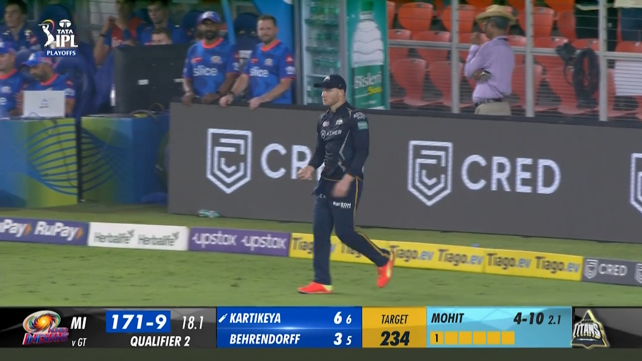 Q2: GT vs MI – Kumar Kartikeya Wicket