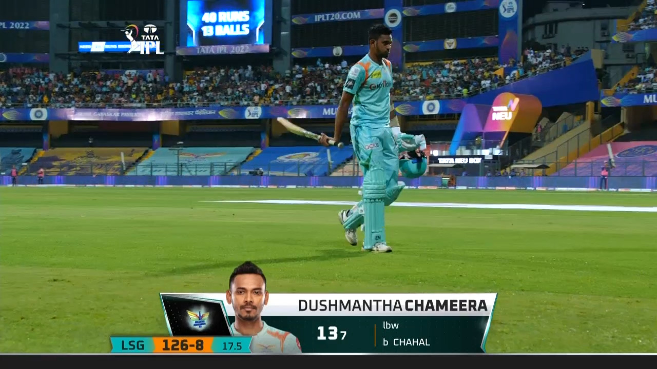 M20: RR vs LSG – Dushmantha Chameera Wicket