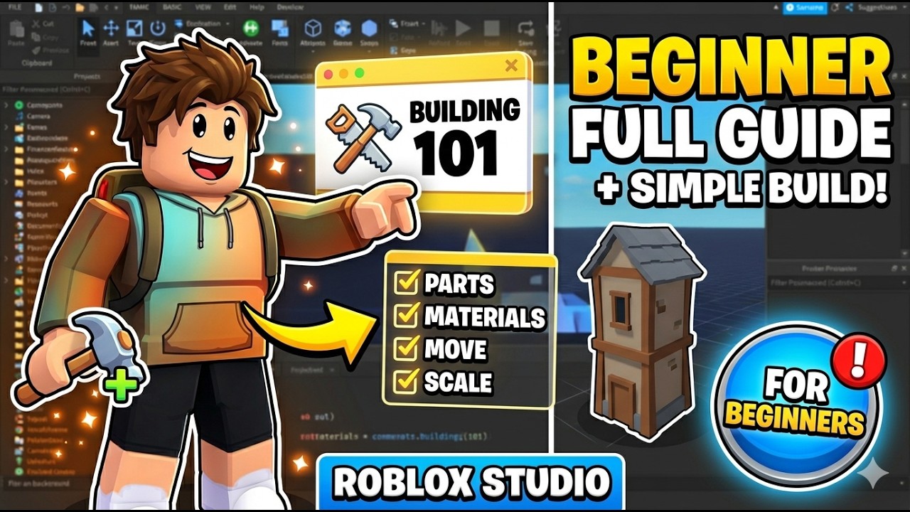 How to Build in Roblox Studio (Beginner Full Guide + Simple Build) background