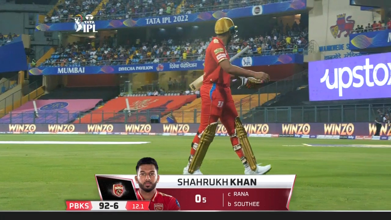 M08: KKR vs PBKS – Shahrukh Khan Wicket background