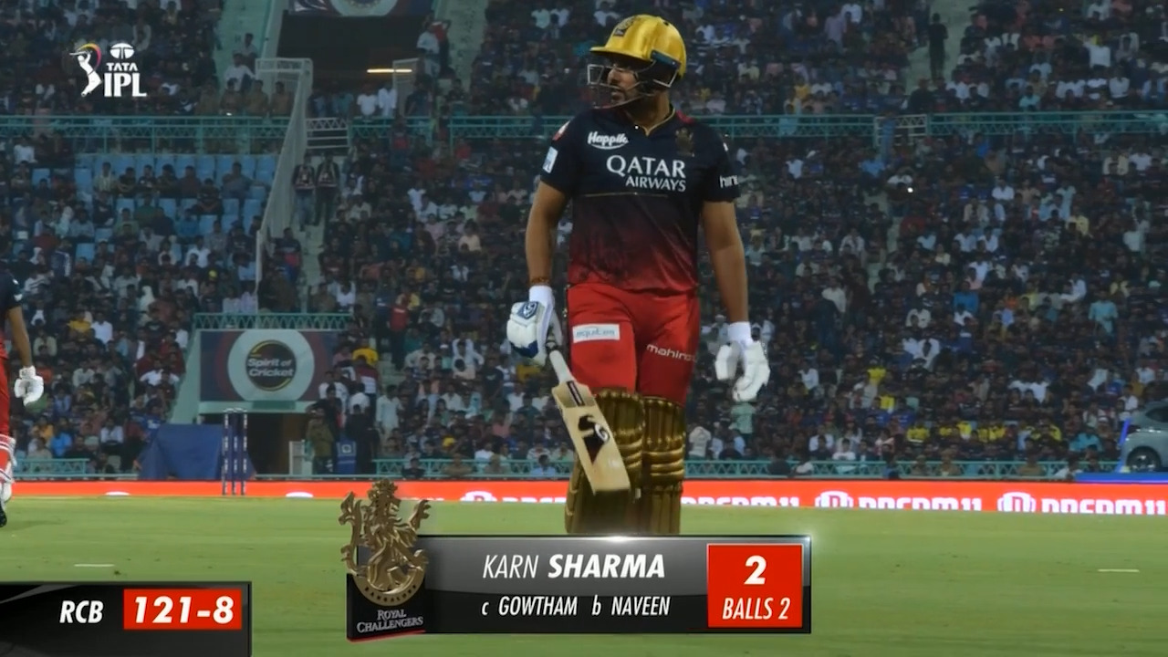 M43: LSG vs RCB – Karn Sharma Wicket