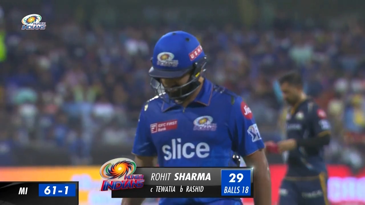 M57: MI vs GT – Rohit Sharma Wicket
