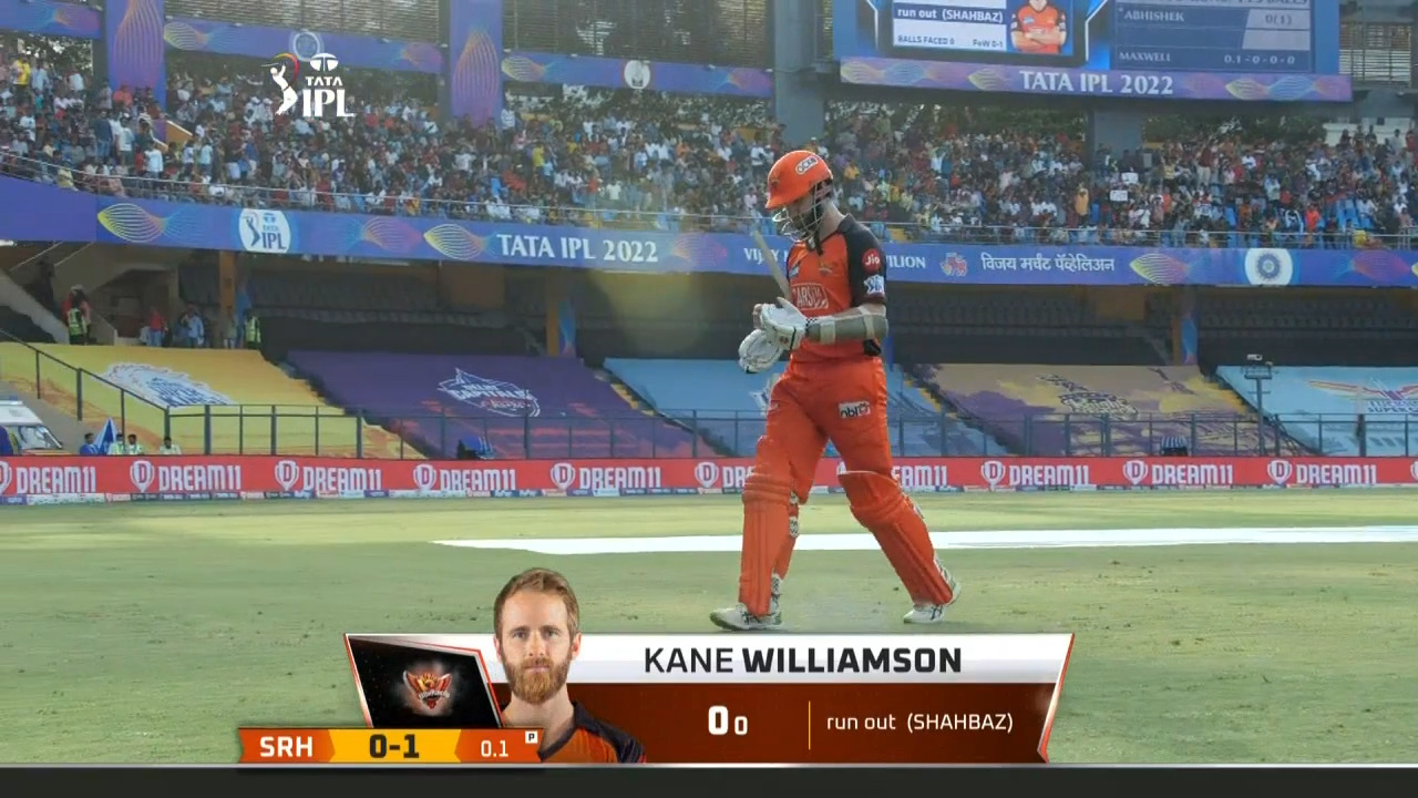 M54: SRH vs RCB – Kane Williamson Wicket