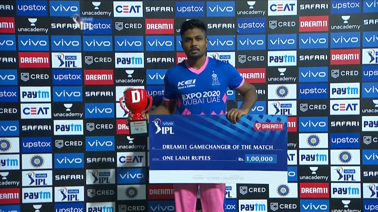 M04: RR vs PBKS – Dream11 GameChanger of the Match – Sanju Samson background