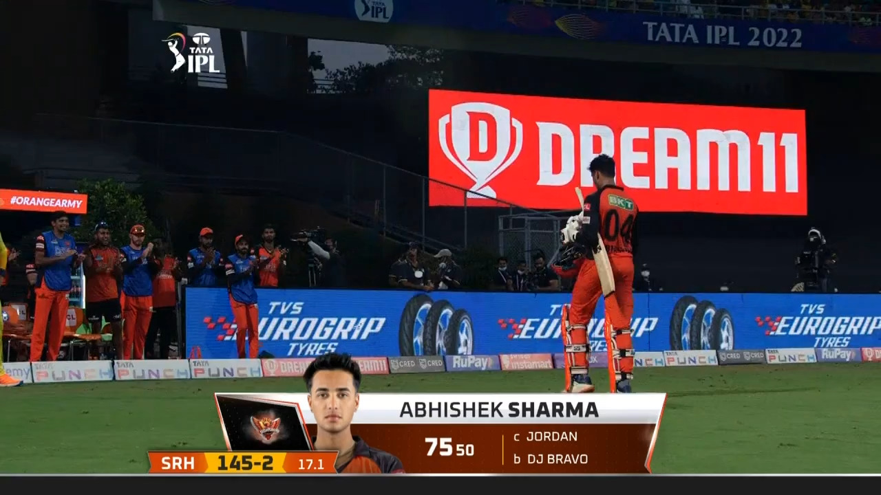 M17: CSK vs SRH – Abhishek Sharma Wicket background