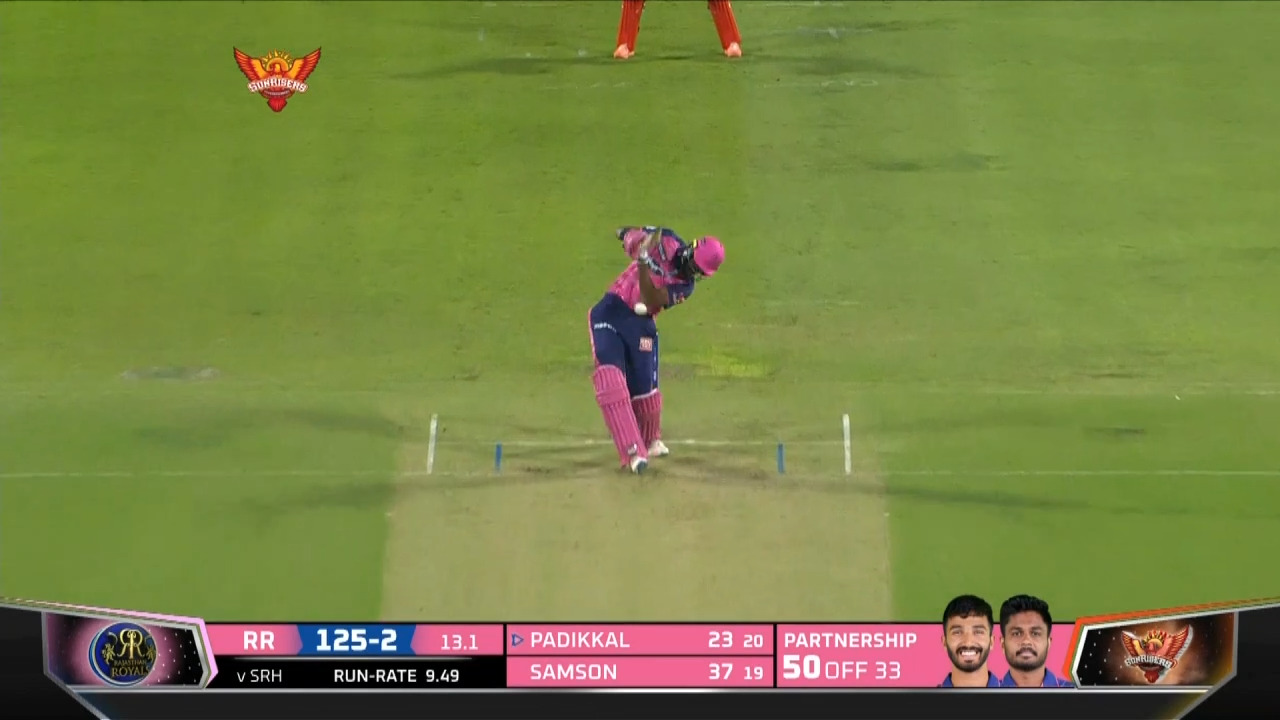 M05: SRH vs RR – Devdutt Padikkal Six