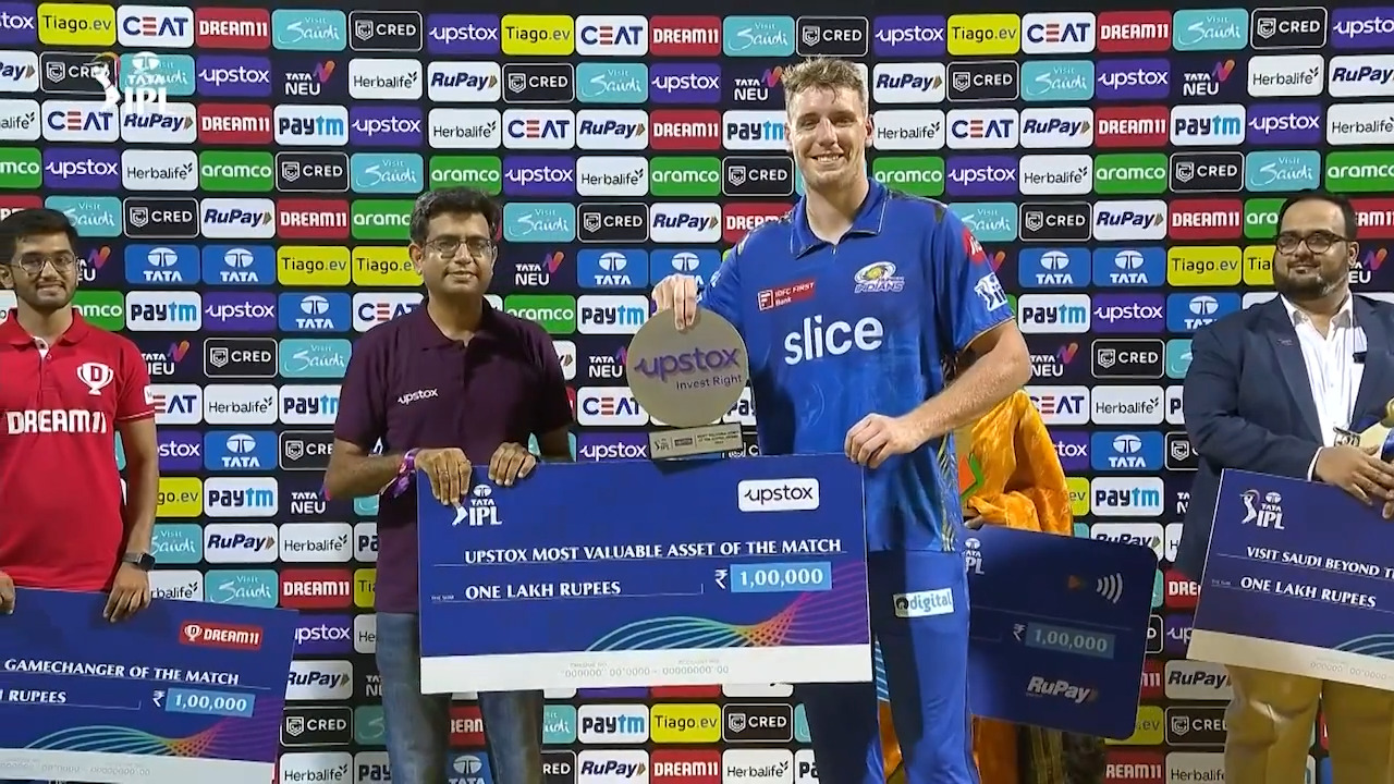 M69: MI vs SRH – Upstox most Valuable Asset of the Match – Cameron Green