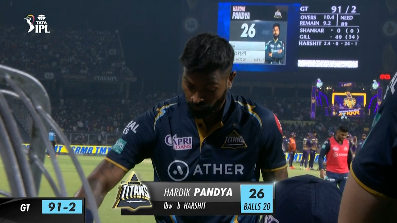 M39: KKR vs GT – Hardik Pandya Wicket