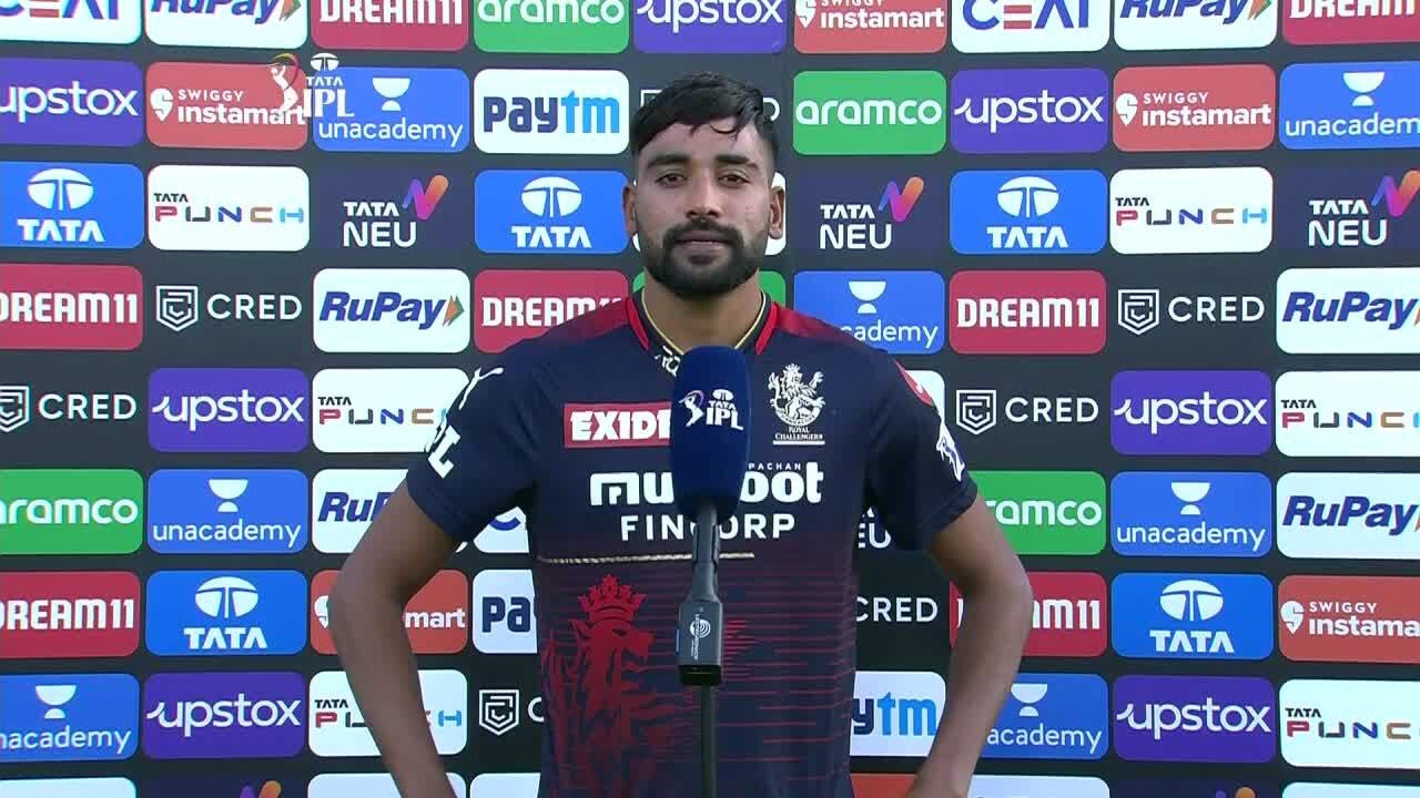 M49: RCB vs CSK – Mohammed Siraj Interview background