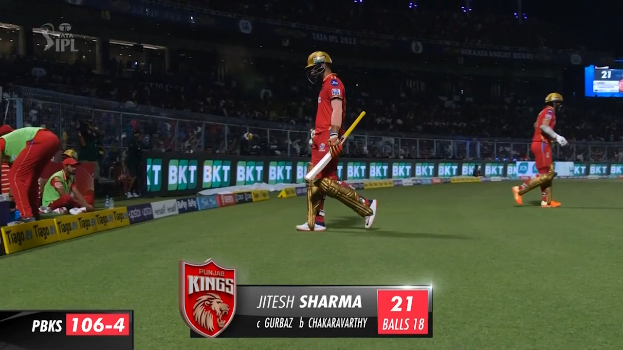 M53: KKR vs PBKS – Jitesh Sharma Wicket