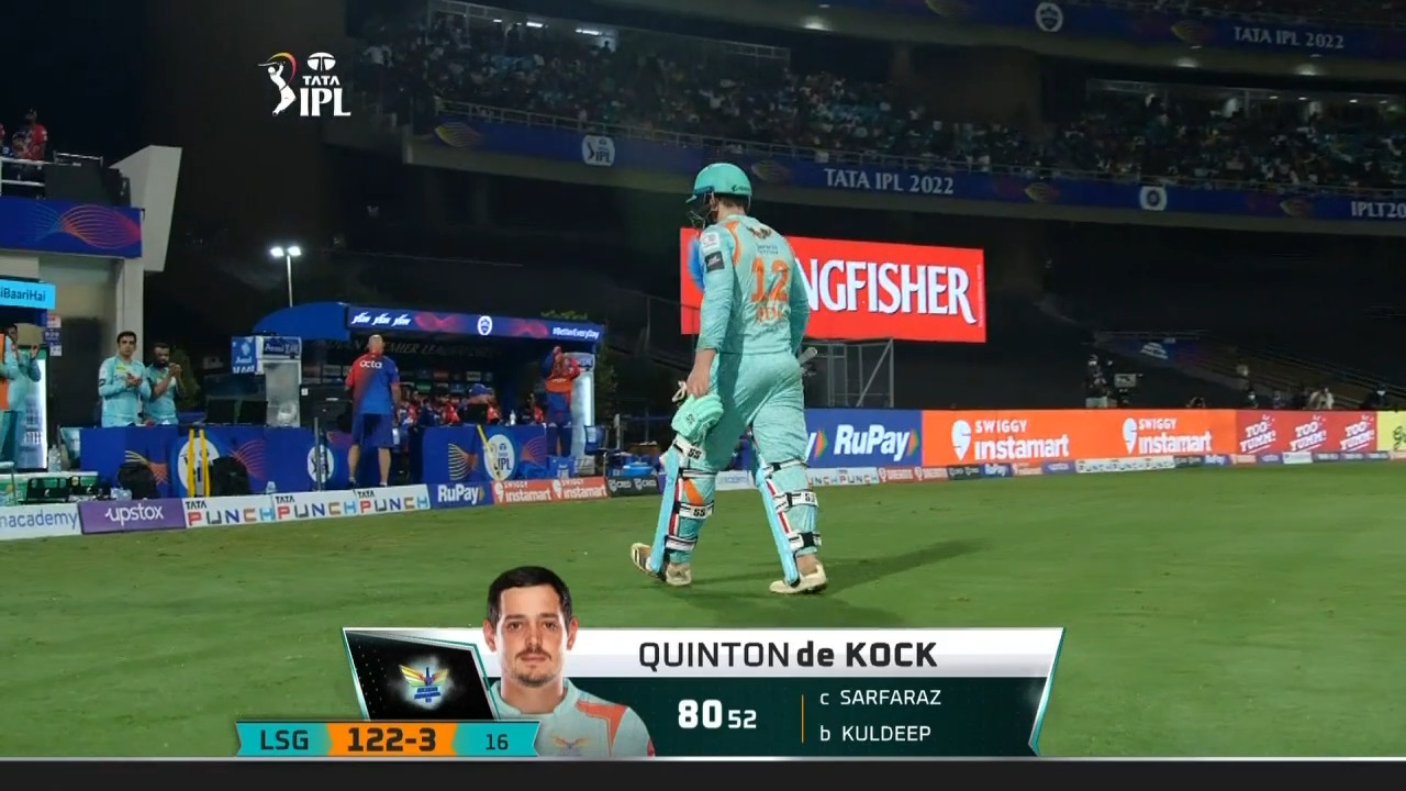 M15: LSG vs DC – Quinton De Kock Wicket