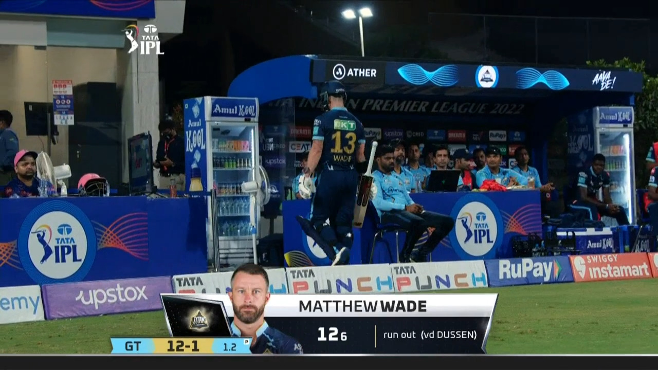 M24: RR vs GT – Matthew Wade Wicket