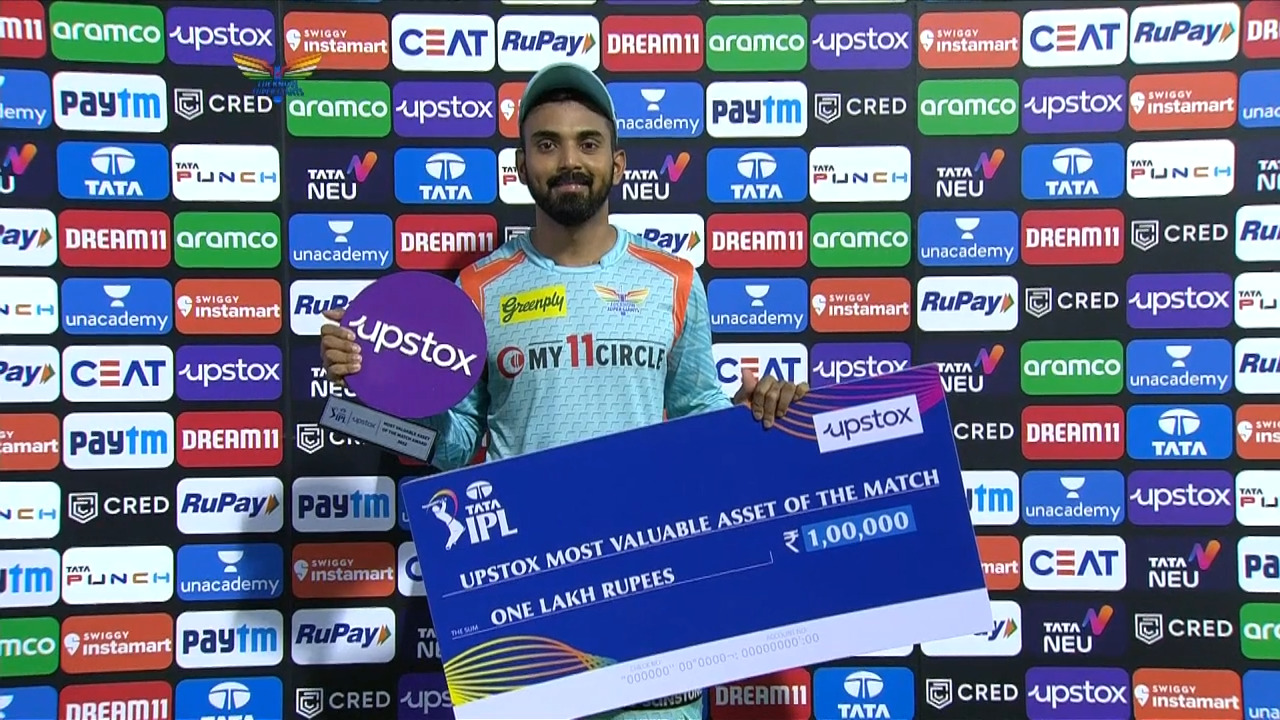 M37: LSG vs MI – Upstox Most Valuable Asset of the match – K L Rahul