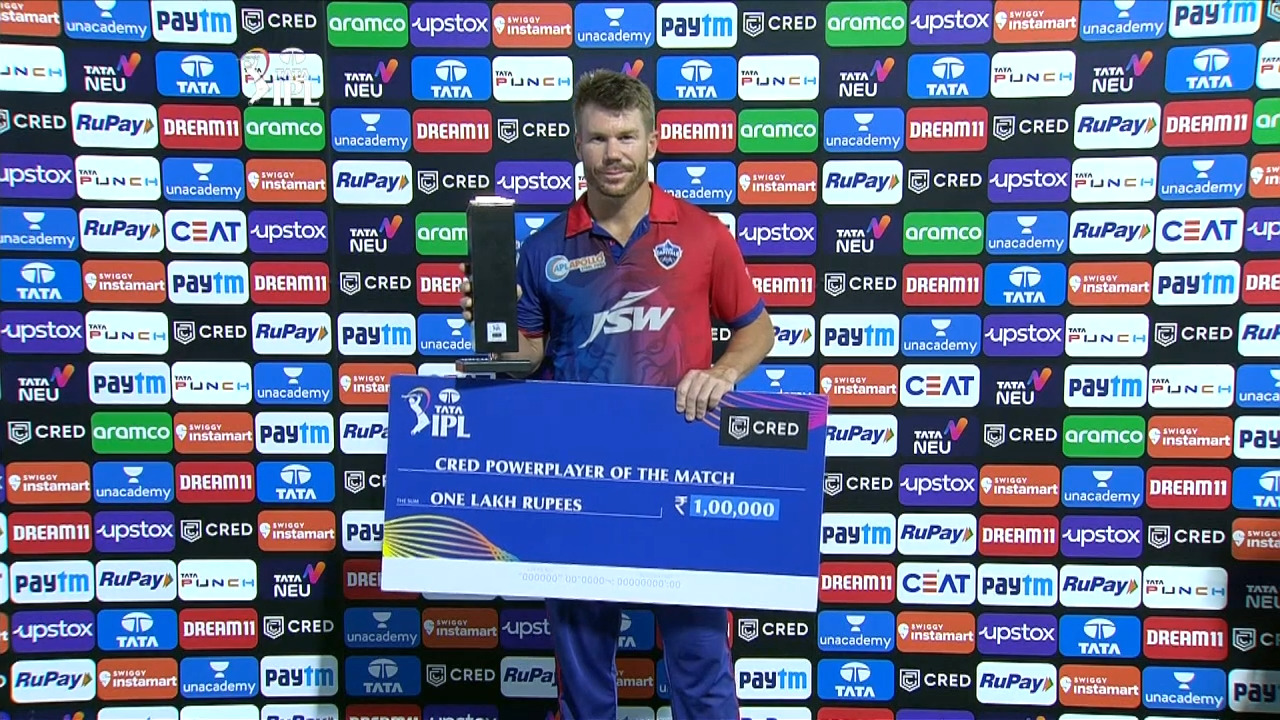 M34: DC vs RR – CRED power player of the match – David Warner