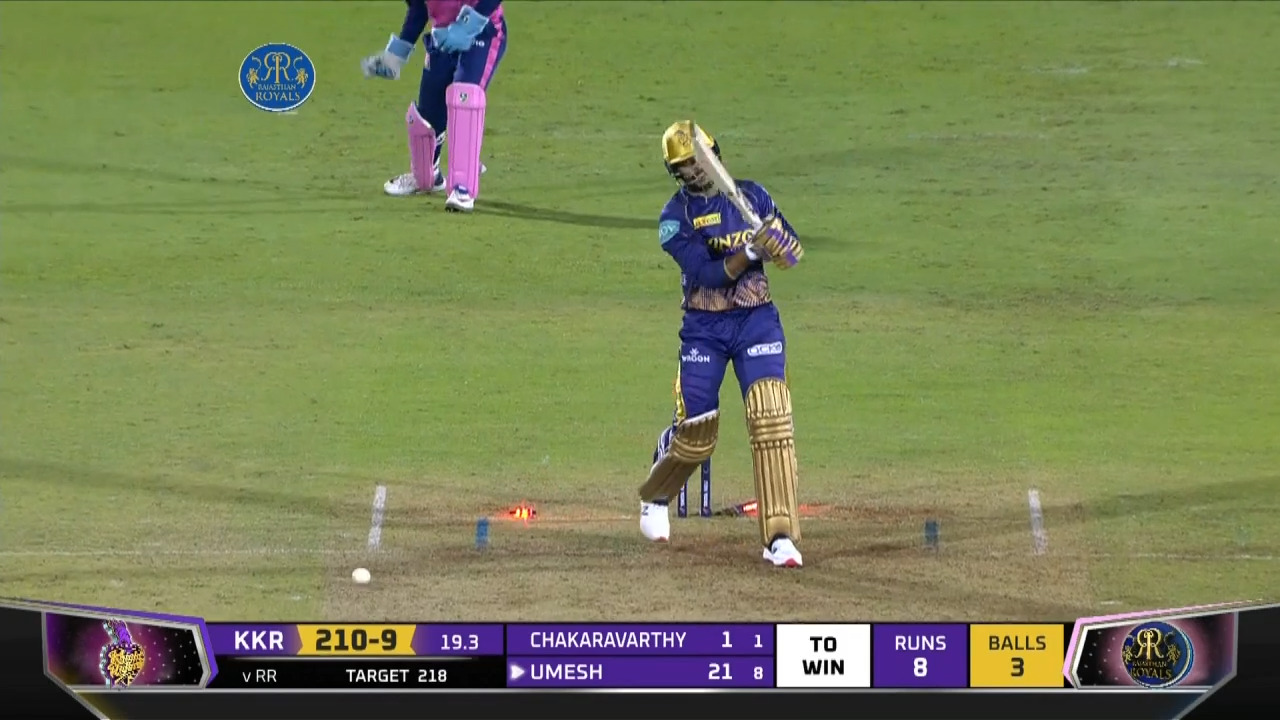 M30: RR vs KKR – Umesh Yadav Wicket background