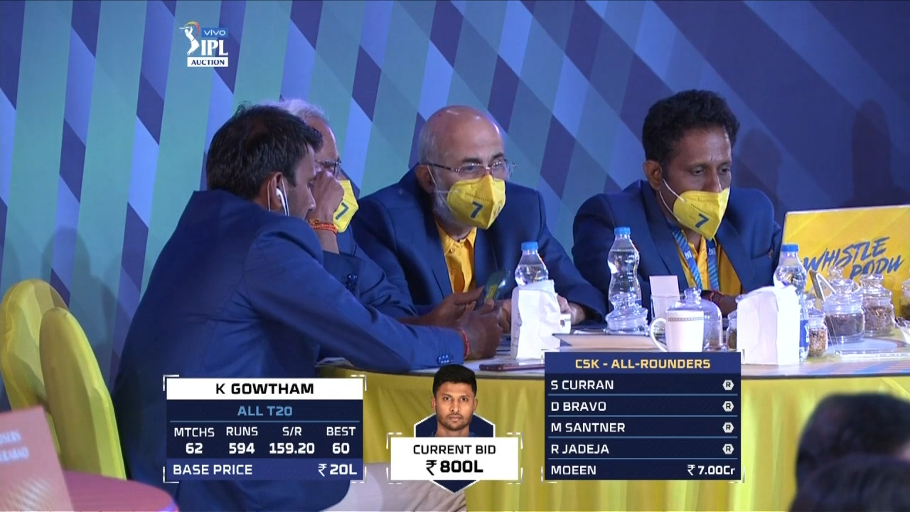 CSK win three-team bidding war to buy K Gowtham