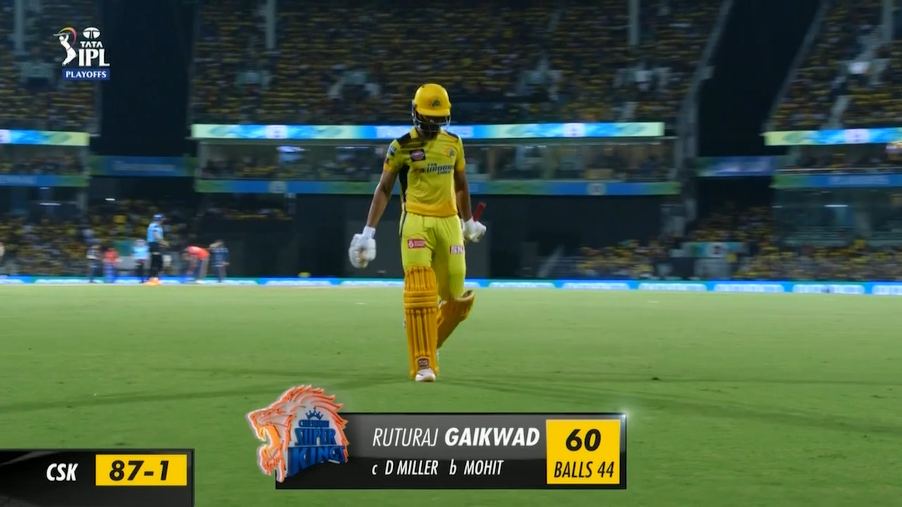 Q1: GT vs CSK – Ruturaj Gaikwad Wicket