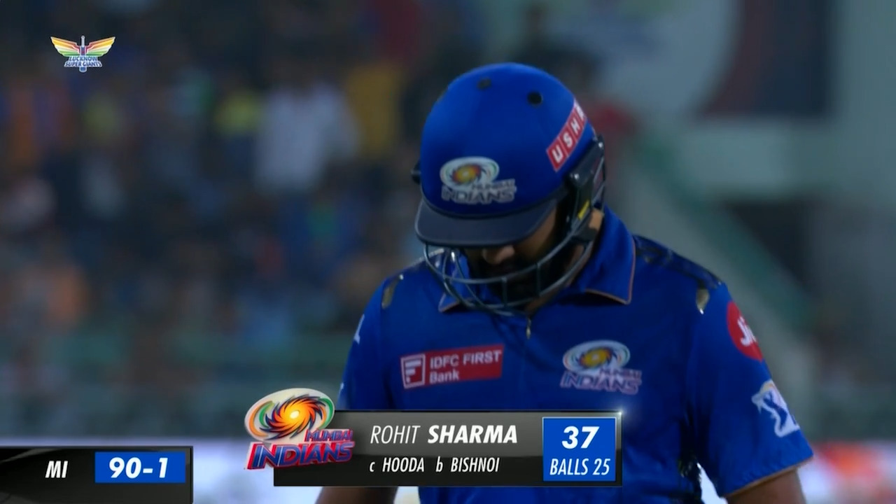 M63: LSG vs MI – Rohit Sharma Wicket