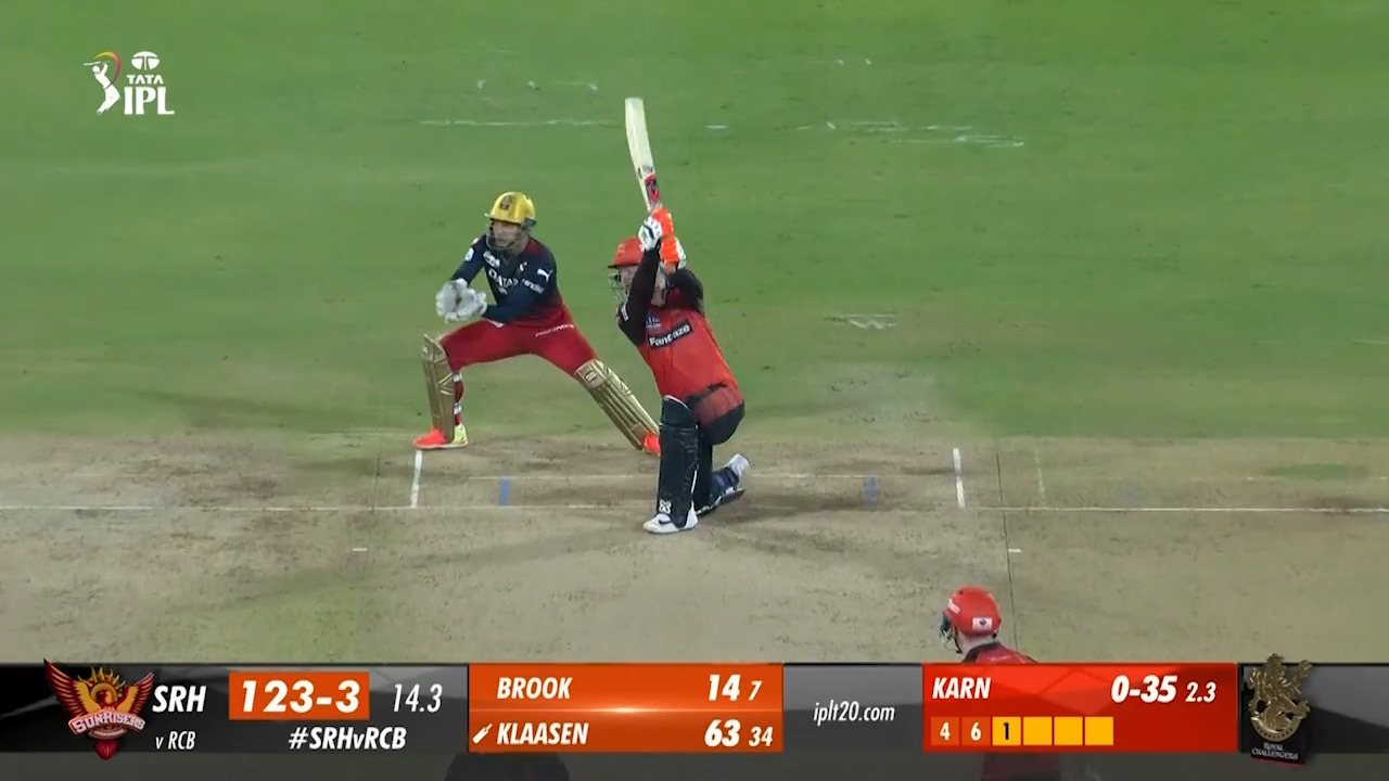 M65: SRH vs RCB – Heinrich Klaasen Six background