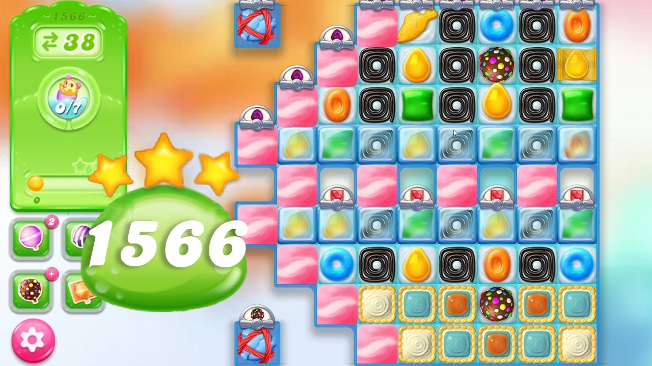 Candy Crush Jelly Saga Level 1566 || 3 Stars ๐๐๐ background