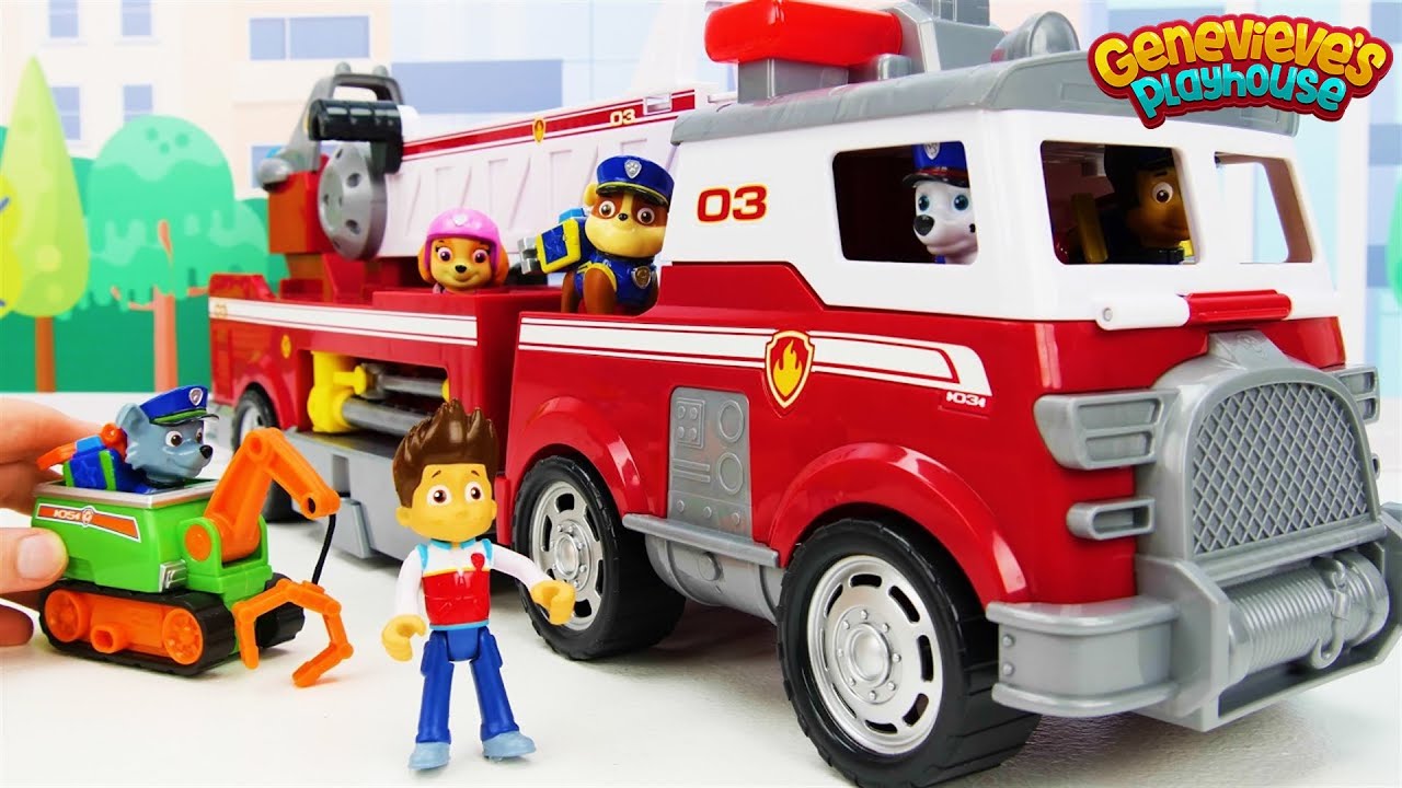 Toy Learning Video for Kids with Paw Patrol Ultimate Rescue Vehicles! background