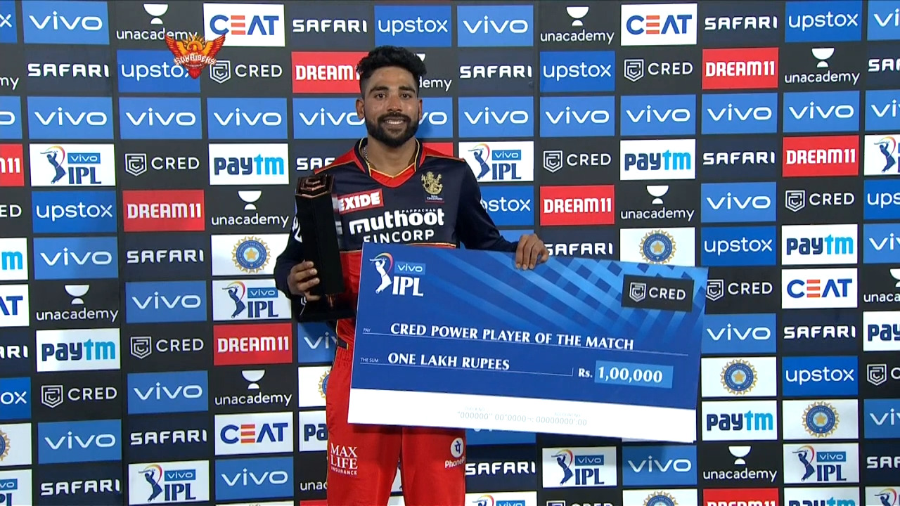 M06: SRH vs RCB – CRED Power Player of the Match – Mohammed Siraj
