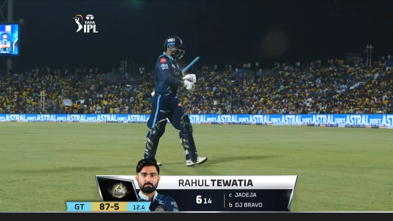 M29: GT vs CSK – Rahul Tewatia Wicket background