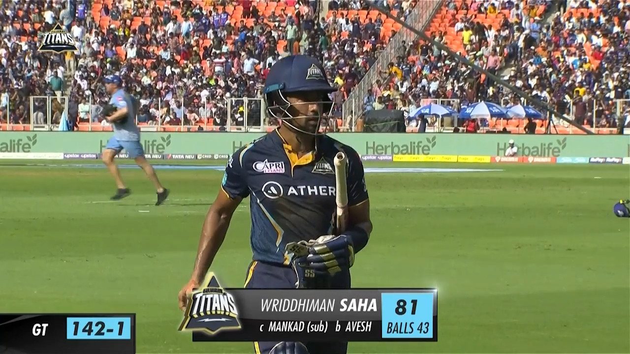 M51: GT vs LSG – Wriddhiman Saha Wicket background