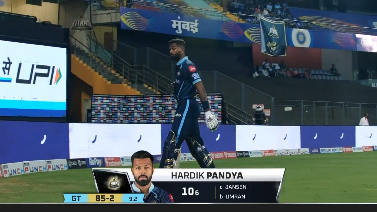 M40: GT vs SRH – Hardik Pandya Wicket