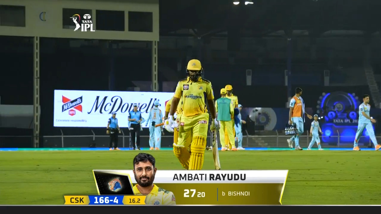 M07: LSG vs CSK – Ambati Rayudu Wicket