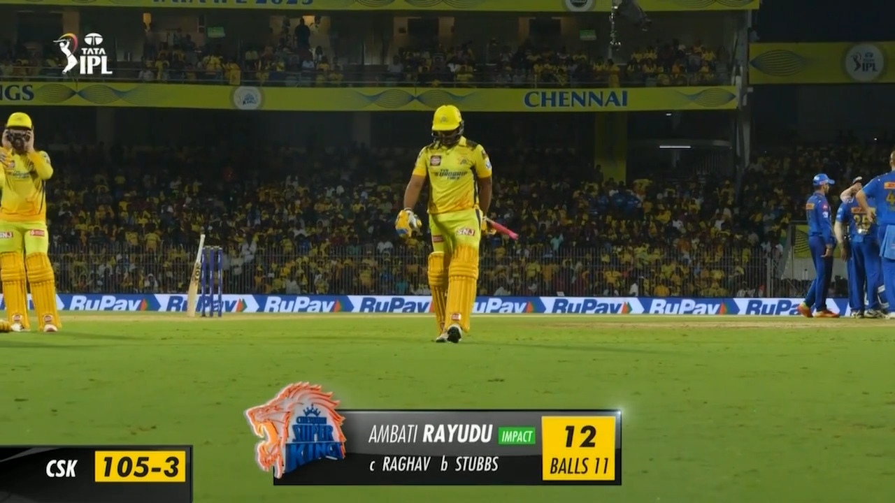 M49: CSK vs MI – Ambati Rayudu Wicket background