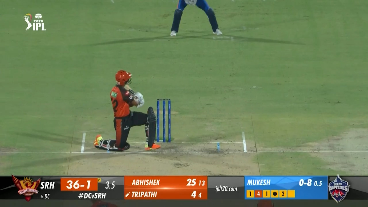 M40: DC vs SRH – Rahul Tripathi Six
