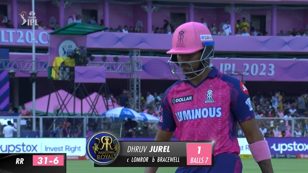 M60: RR vs RCB – Dhruv Jurel Wicket