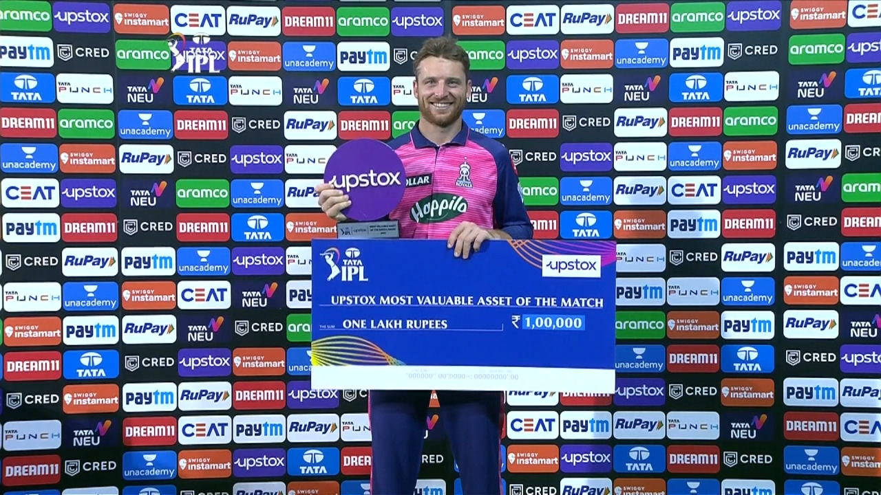 M09: MI vs RR – Upstox most Valuable Asset of the match – Jos Buttler background