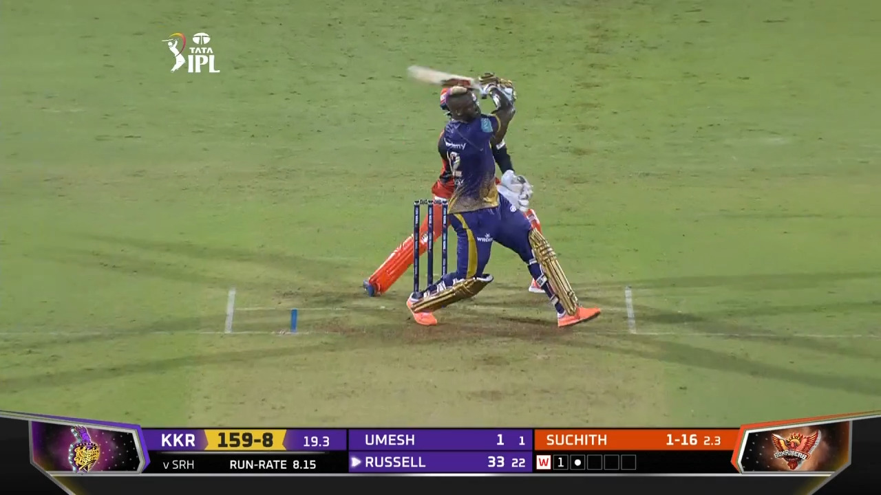 M25: SRH vs KKR – Andre Russell Six