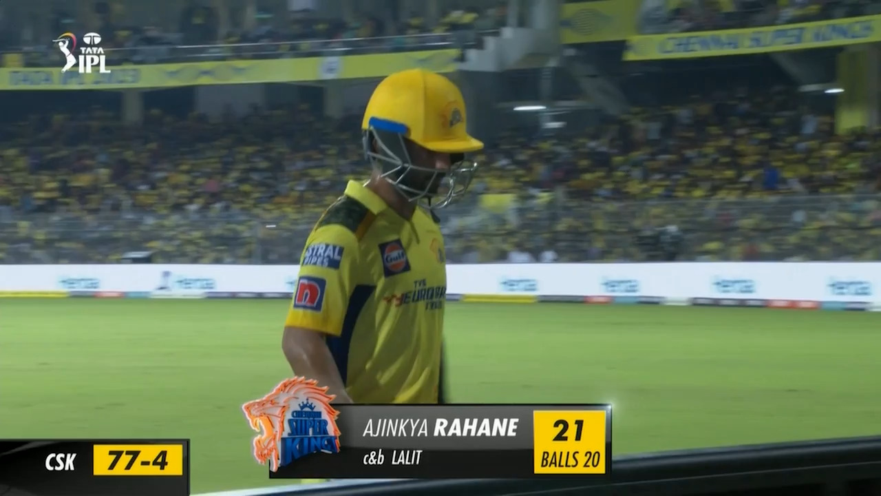 M55: CSK vs DC – Ajinkya Rahane Wicket