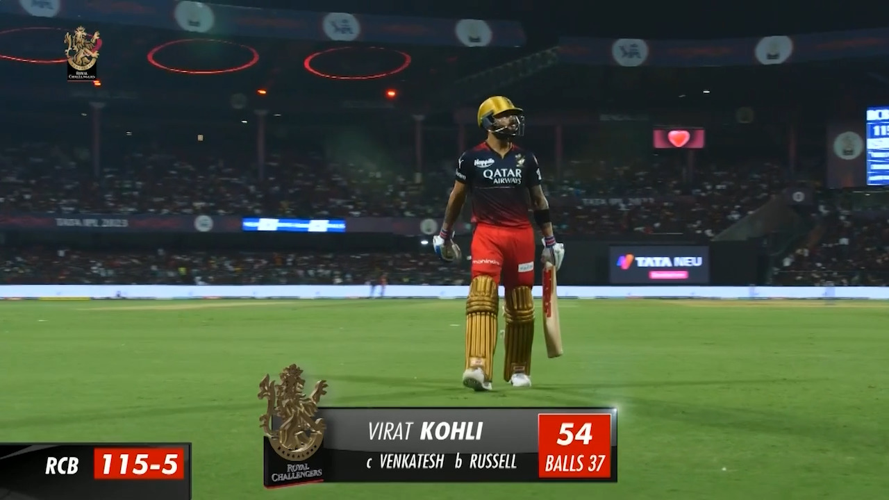 M36: RCB vs KKR – Virat Kohli Wicket