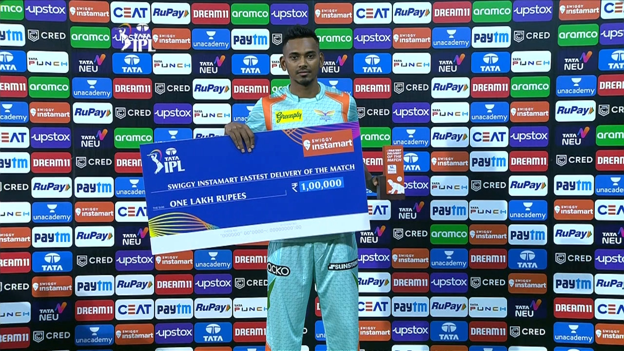 M31: LSG vs RCB – Swiggy Instamart fastest Delivery of the Match – Dushmantha Chameera