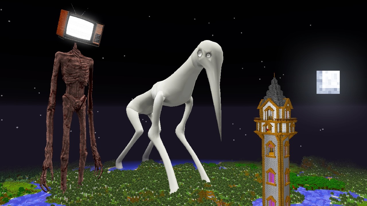 SURVIVING FROM STREET HORSE AND TV HEAD in Minecraft - Gameplay background