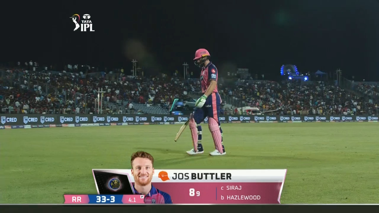 M39: RCB vs RR – Jos Buttler Wicket background