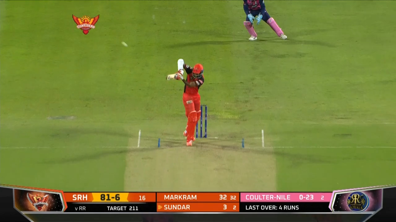M05: SRH vs RR – Washington Sundar Six background
